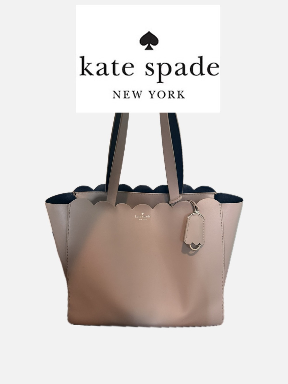 Kate Spade Grey Scalloped Tote Bag